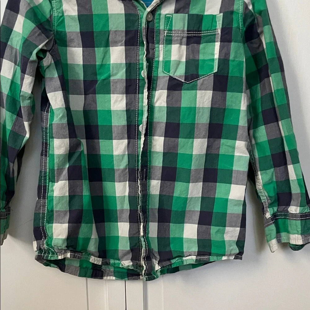 OshKosh Button Down Cotton Plaid Buffalo Check 7 Kids Shirt